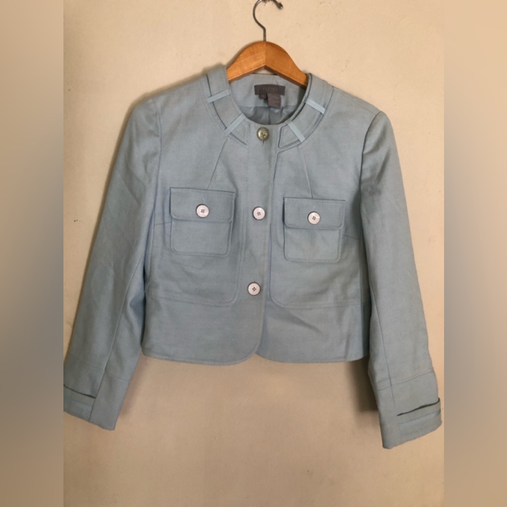 Eccoci Soft Blue Ladies Blazer Jacket Size 6